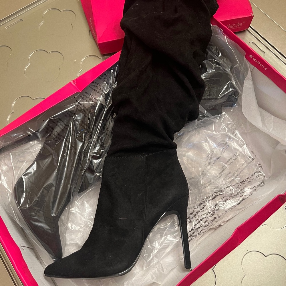 Black Knee High Boots